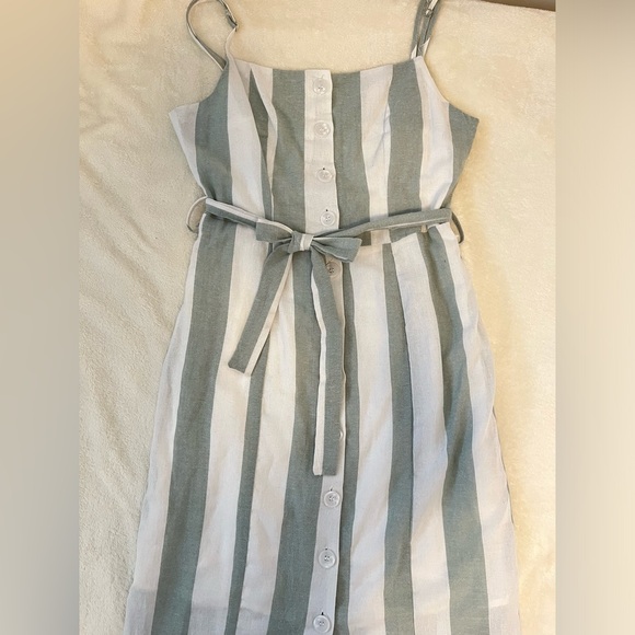 Striped Linen Midi Dress - Picture 2 of 5